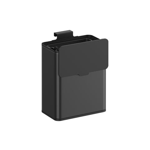 Rootz Steel Trash Can - Waste Bin - Garbage Bin - 8 Liters Capacity - 25.8cm x 15.2cm x 32cm - Ink Black - Eco-Friendly