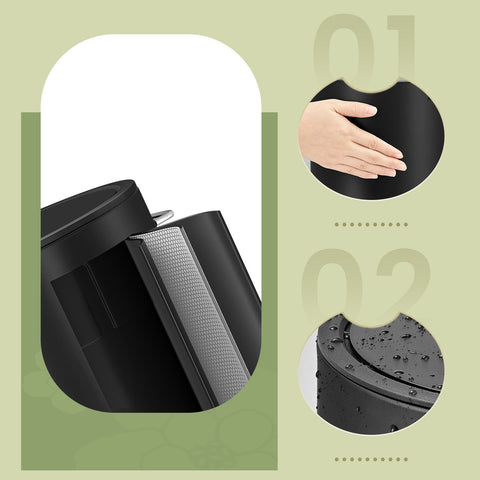 Rootz 3-Liter Cosmetic Bathroom Bucket - Waste Bin - Trash Can - Gentle Close - 23.8cm x 18.8cm x 25.7cm