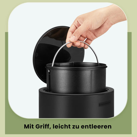 Rootz 3-Liter Cosmetic Bathroom Bucket - Waste Bin - Trash Can - Gentle Close - 23.8cm x 18.8cm x 25.7cm