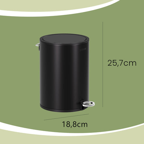 Rootz 3-Liter Cosmetic Bathroom Bucket - Waste Bin - Trash Can - Gentle Close - 23.8cm x 18.8cm x 25.7cm