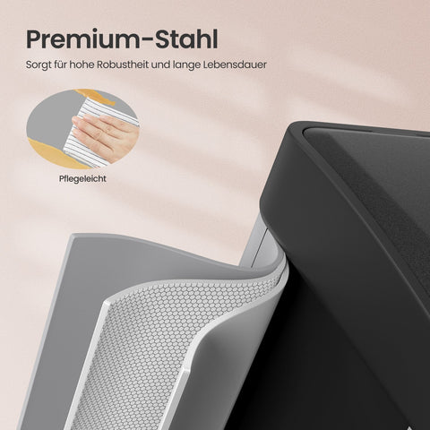 Rootz Dash Can Kitchen 3 x 8L - Compact Waste Bin - Small Capacity Garbage Bin - Steel & Plastic - 47x28x39.5cm, Total 63.5cm High