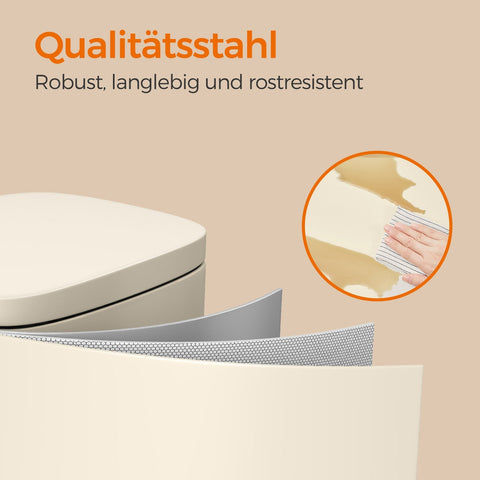 Rootz Treadmill Muller - White Pail - Indoor Step Bin - Space-Saving - 34.8 x 29.7 x 63.3cm