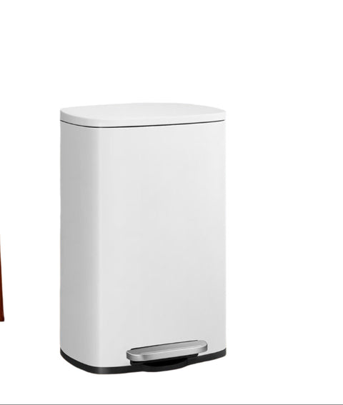 Rootz Trash Can - Pedal Bin - Waste Container - Quiet Closure - 50L - 42.4cm x 32cm x 65cm