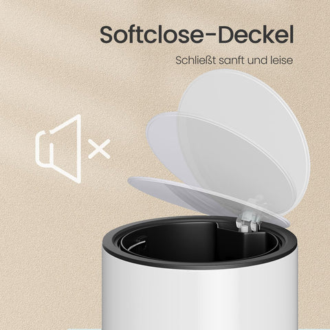 Rootz Trash Can - Waste Bin - Rubbish Container - Durable & Robust - Powder-Coated Steel - 25.6cm x 26.3cm x 18.1cm