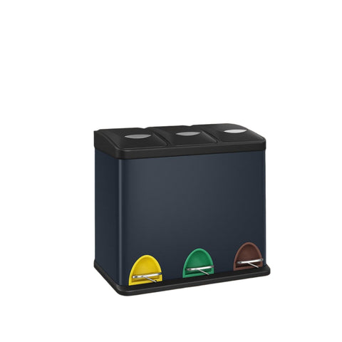 Rootz Dash Can Kitchen Bin - Small Trash Can - Compact Waste Bin - Space-Saving Design - 47 x 28.3 x 39.5 cm