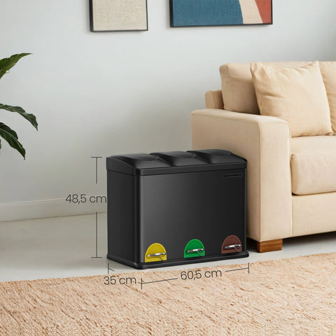 Rootz Garbage Separation Kitchen System - Waste Bin - Trash Can - Space-Saving - 60.5 x 40.5 x 48.5 cm