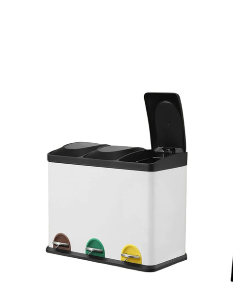 Rootz Garbage Separation System - Waste Bin - Kitchen Bin - 45L Capacity - Steel & Plastic - 60.5 x 40.5 x 48.5 cm