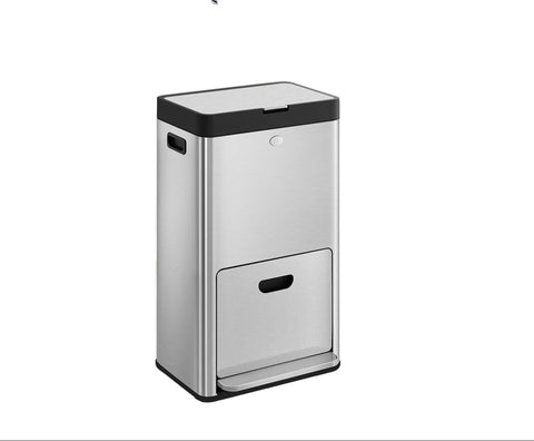 Rootz Stainless Steel Waste Bucket - Trash Bin - Garbage Container - Efficient Waste Management - 45.7 x 30 x 76 cm