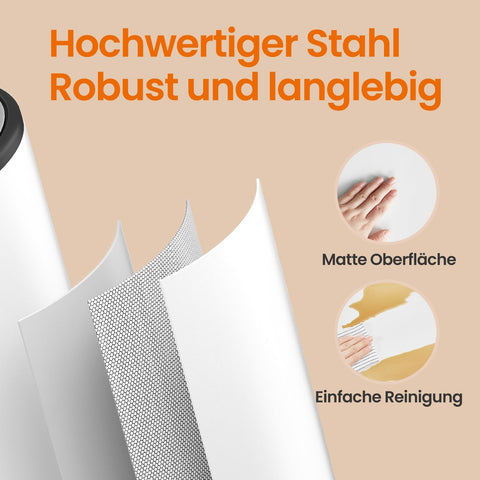 Rootz Trash Bin with Interior Buckets - Waste Container - Garbage Can - Durable Steel - 49 x 29 x 64 cm, Cloud White Metallic Silver