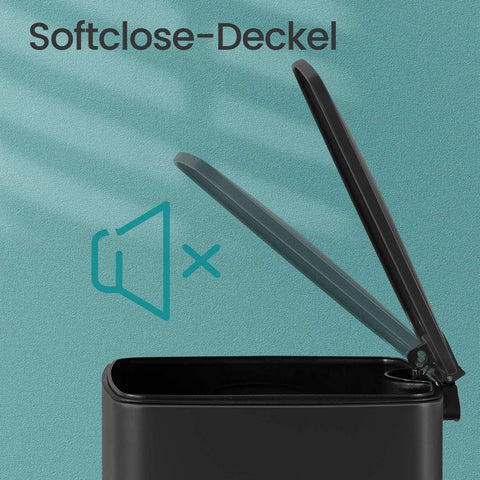 Rootz Pedal Waste Bucket - Kitchen Trash Can - 30L Bin - Durable Steel - 34x28.5x54.4cm - Hygienic Metallic Silver Finish