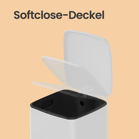 Rootz 30L Pedal Waste Bucket - Trash Can - Garbage Bin - Space-Saver Design - 34 x 28.5 x 54.4 cm