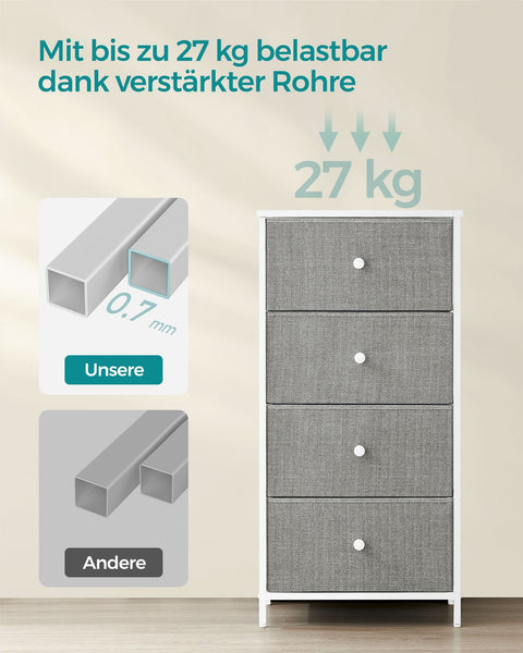 Rootz Storage Cabinet - Organizer - Chipboard Steel - Non-Woven Fabric - Lightweight - Spacious - Sturdy - 30cm x 45cm x 91.7cm