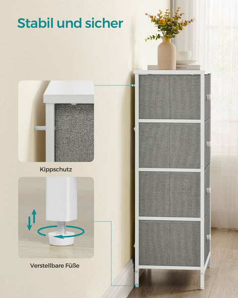 Rootz Storage Cabinet - Organizer - Chipboard Steel - Non-Woven Fabric - Lightweight - Spacious - Sturdy - 30cm x 45cm x 91.7cm