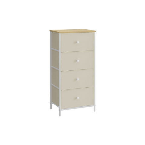 Rootz Storage Cabinet - Wardrobe Organizer - Chest of Drawers - Chipboard Steel - 30cm x 45cm x 91.7cm - Camel Yellow-Cream White