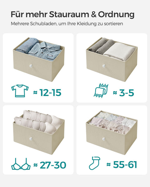Rootz Storage Cabinet - Wardrobe Organizer - Chest of Drawers - Chipboard Steel - 30cm x 45cm x 91.7cm - Camel Yellow-Cream White