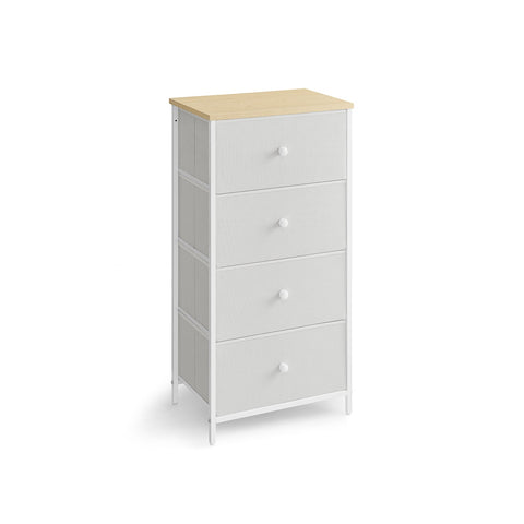 Rootz White Oak Storage Cabinet - Chipboard Steel Non-Woven Fabric - Large Capacity - Lightweight - Easy Assembly - 30cm x 45cm x 91.7cm