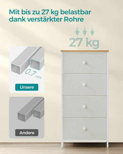 Rootz White Oak Storage Cabinet - Chipboard Steel Non-Woven Fabric - Large Capacity - Lightweight - Easy Assembly - 30cm x 45cm x 91.7cm