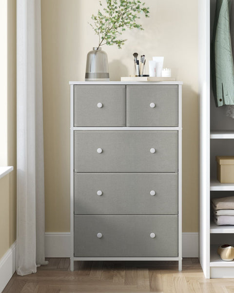 Rootz Storage Cabinet - Organizer - Chipboard Steel - Non-Woven Fabric - Lightweight - Spacious - Sturdy - 30cm x 56cm x 93cm