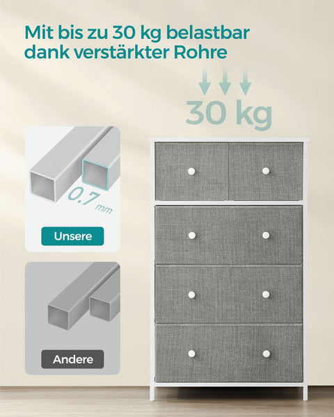 Rootz Storage Cabinet - Organizer - Chipboard Steel - Non-Woven Fabric - Lightweight - Spacious - Sturdy - 30cm x 56cm x 93cm