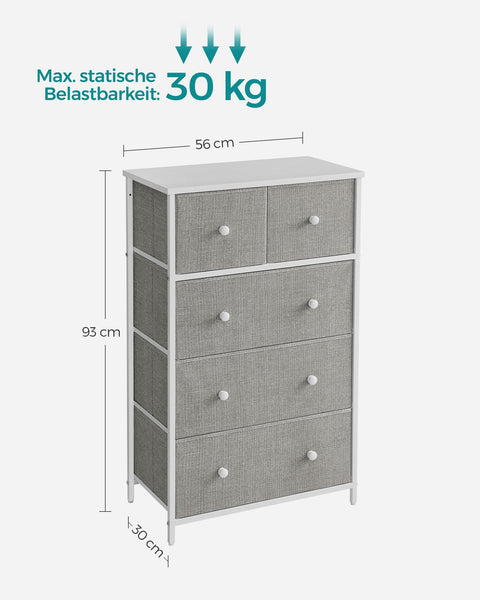 Rootz Storage Cabinet - Organizer - Chipboard Steel - Non-Woven Fabric - Lightweight - Spacious - Sturdy - 30cm x 56cm x 93cm