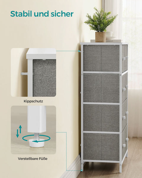 Rootz Storage Cabinet - Organizer - Chipboard Steel - Non-Woven Fabric - Lightweight - Spacious - Sturdy - 30cm x 56cm x 93cm