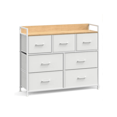 Rootz White Oak Chest of Drawers - Bedroom Organizer - Storage Drawers - Chipboard - 28.5cm x 98cm x 85cm