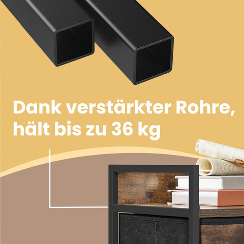 Rootz Chest of Drawers - Storage Unit - Dresser Organizer - 5 Fabric Drawers - 29cm x 98.2cm x 70cm