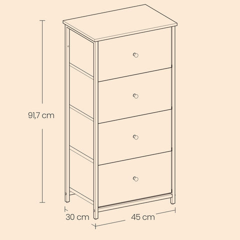 Rootz White Storage Cabinet - Organizer - Wooden Chipboard Unit - Robust Design - 30 x 45 x 91.7 cm