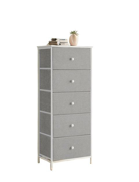 Rootz Storage Cabinet - Organizer - Wooden Chipboard - Max Support 68kg - Dimensions 29.9 x 45.1 x 112.4cm - Grey-White