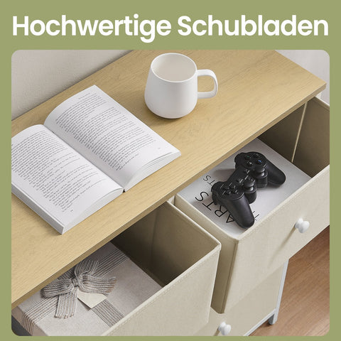 Rootz Chest of Drawers - Closet - Storage Cabinet - 6 Fabric Drawers - Space-Saving Design - 30x56x93cm