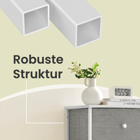 Rootz Chest of Drawers - Storage Cabinet - 5 Drawer Steel Dresser - Space-Saving - 30cm x 56cm x 93cm