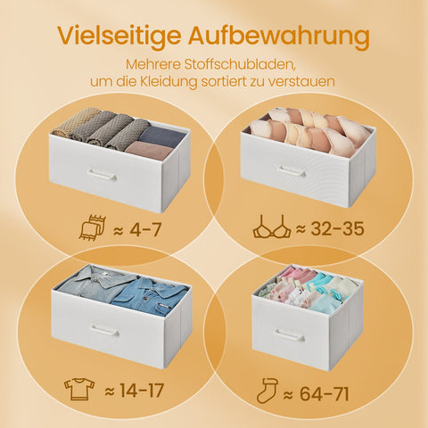 Rootz Chest of Drawers - Closet - Storage Cabinet - Sturdy Build - 28.5cm x 98cm x 85cm - 7 Drawers Handles - Cloud White Oak Beige