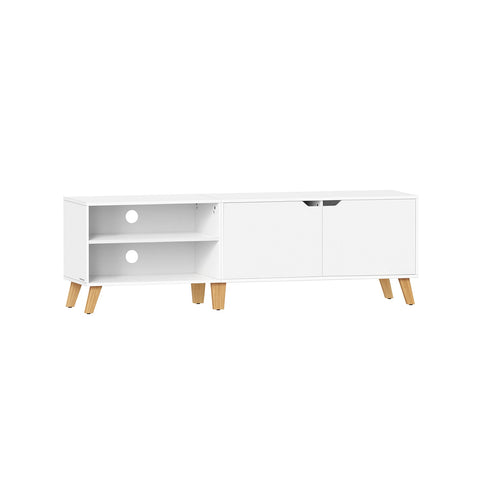 Rootz TV Cabinet - Stand - Entertainment Unit - White Finish - Durable Chipboard - 160cm x 40cm x 50cm