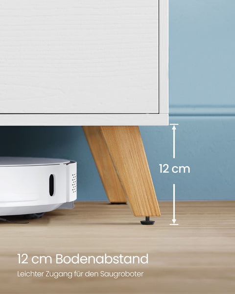 Rootz TV Cabinet - Stand - Entertainment Unit - White Finish - Durable Chipboard - 160cm x 40cm x 50cm