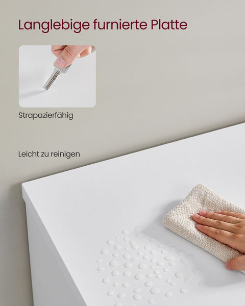 Rootz White TV Stand - Entertainment Center - Media Console - Chipboard - Tempered Glass - 40cm x 160cm x 60cm - 37.2kg - 40kg Max Table Top Load - 90kg Max Total Load