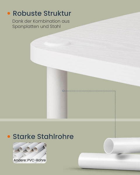 Rootz TV Cabinet -  White  - Wooden Chipboard Storage - Supports 50" TVs - 110x35x46cm