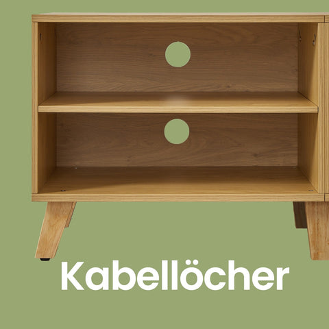 Rootz TV Cabinet - Television Table - Entertainment Stand - 2 Doors - Brown and White - 140cm x 40cm x 50cm