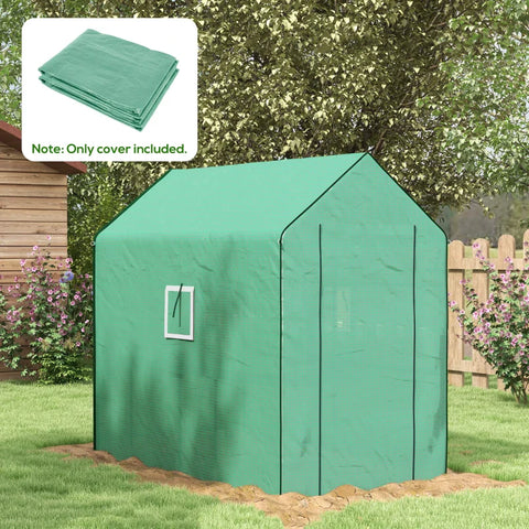 Rootz Greenhouse Cover - Replacement Tarpaulin - Weather Resistant - UV Resistant -  Green - 140 x 213 x 190 cm