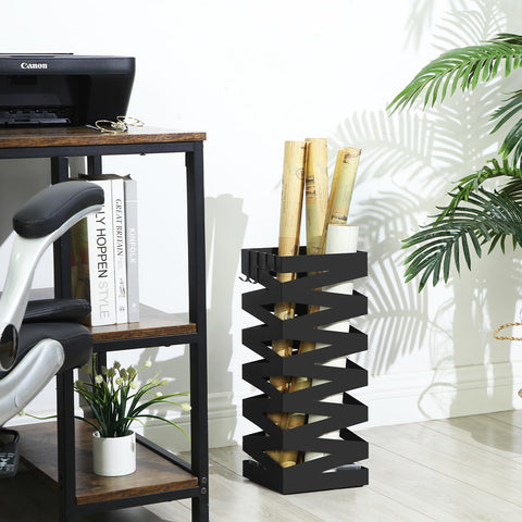 Rootz Black Umbrella Staircase - Weatherproof Stand - Steel & Plastic - Durable & Stable - 20cm x 20cm x 49cm