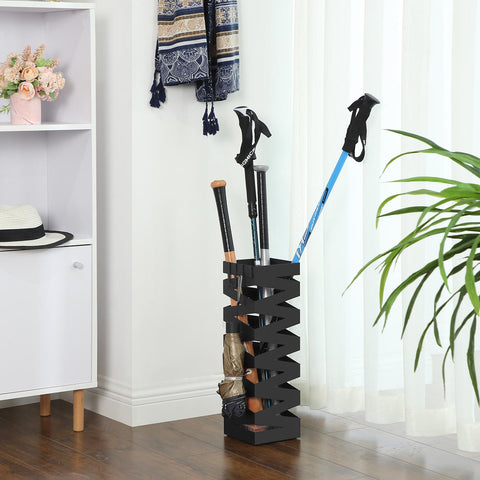 Rootz Black Umbrella Staircase - Weatherproof Stand - Steel & Plastic - Durable & Stable - 20cm x 20cm x 49cm