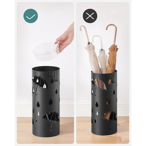 Rootz Umbrella Stand - Patio Stand - Outdoor Stand - Steel Construction - 17cm x 41cm - Lightweight - Easy Assembly - Black - 1.8kg