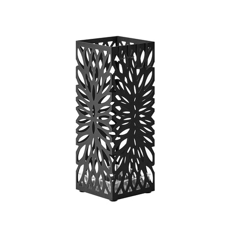 Rootz Umbrella Stand with Water Collection Tray - Black Beach Umbrella Holder - Steel Plastic Construction - Lightweight and Portable - 15.5cm x 15.5cm x 41cm