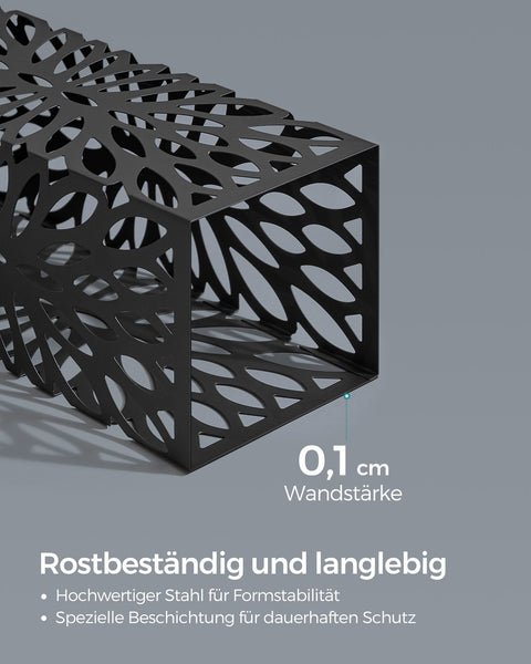 Rootz Umbrella Stand with Water Collection Tray - Black Beach Umbrella Holder - Steel Plastic Construction - Lightweight and Portable - 15.5cm x 15.5cm x 41cm