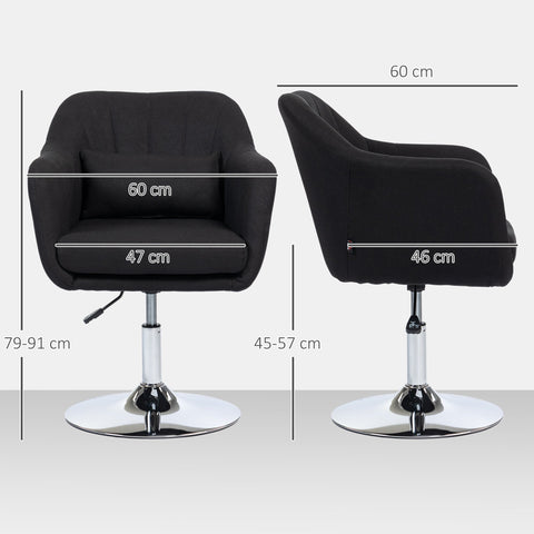 Rootz Swivel Office Chair - Height Adjustable - Rotating Armchair - Maximum Comfort - 60cm x 60cm x 79-91cm - Black