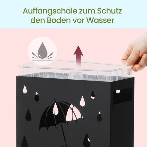 Rootz Stylish Umbrella Stand - Umbrella Holder - Rain Gear Organizer - Prevents Floor Puddles - 28 x 12 x 41 cm
