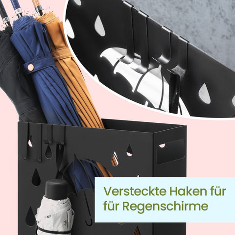Rootz Stylish Umbrella Stand - Umbrella Holder - Rain Gear Organizer - Prevents Floor Puddles - 28 x 12 x 41 cm