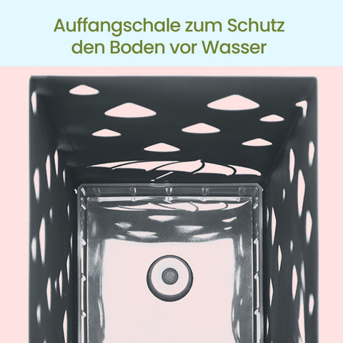 Rootz Metal Umbrella Stand - Square Holder - Grey - Space-Saving Design - 15.5cm x 15.5cm x 49cm