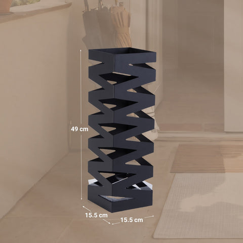 Rootz Iron Umbrella Stand - Screen Stand - Metal Holder - Stylish Decor - 15.5cm x 15.5cm x 49cm