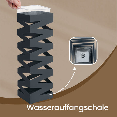 Rootz Iron Umbrella Stand - Screen Stand - Metal Holder - Stylish Decor - 15.5cm x 15.5cm x 49cm