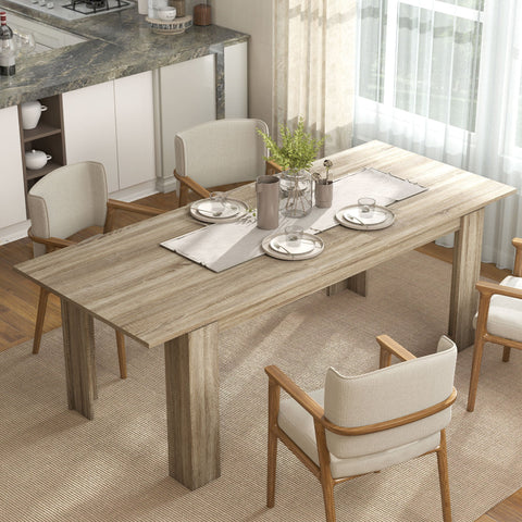 Rootz Extendable Dining Table - Expandable Table - Space Master - Wood - Seats 6-10 - 180cm to 260cm x 90cm x 76.6cm
